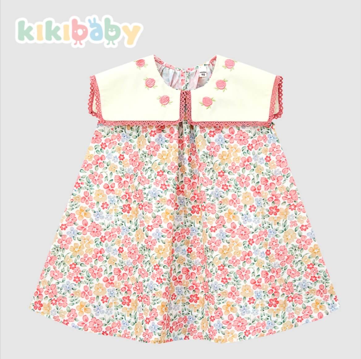 Peach Blossom Collar Dress