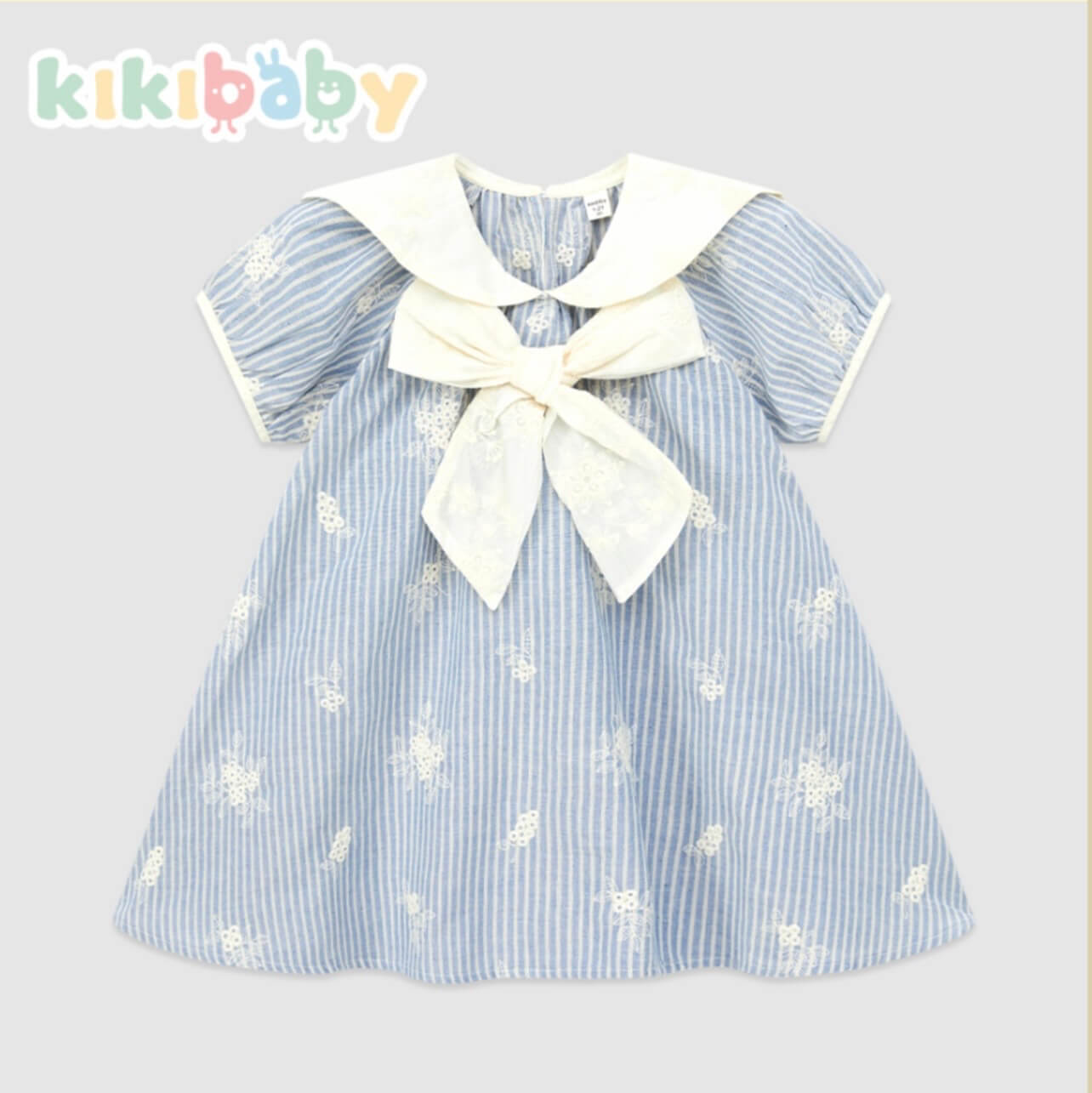 Denim Stripe Bow Dress