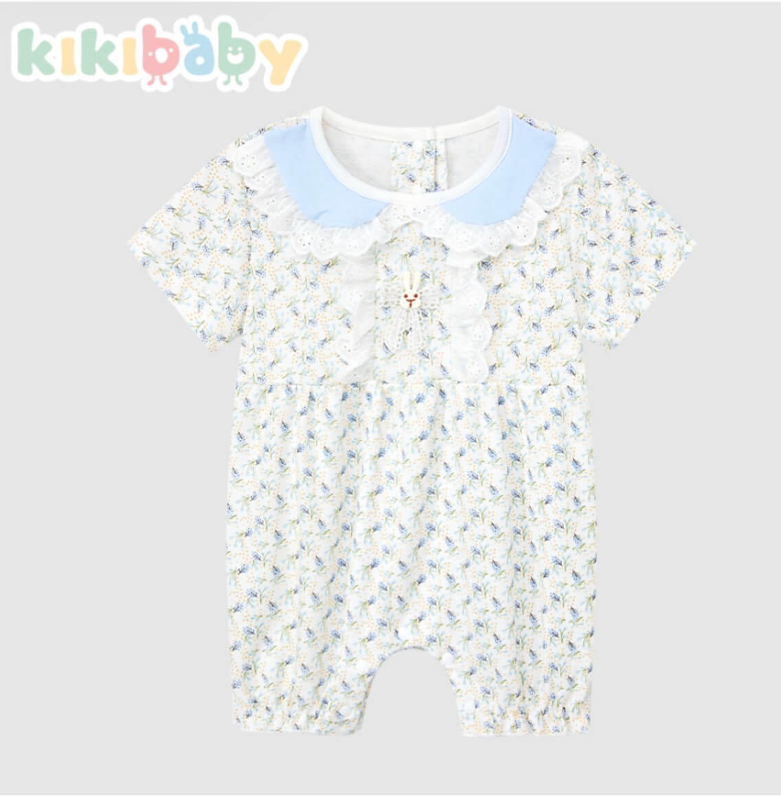 Blue Collar Bunny Baby Romper