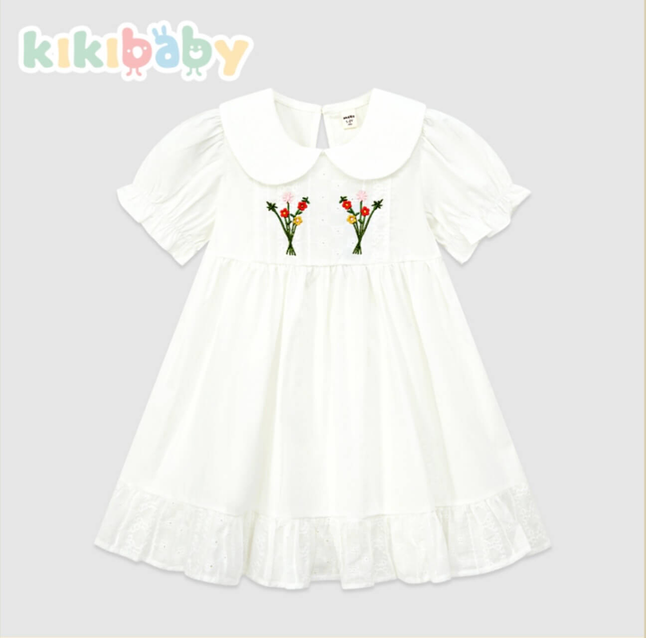 Bouquet Embroidery Cotton Dress